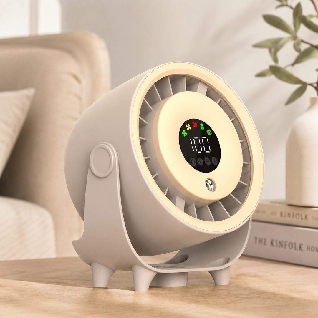 Portable Misting Fan Humidifier Digital Display Quiet Wall Mount Fan
