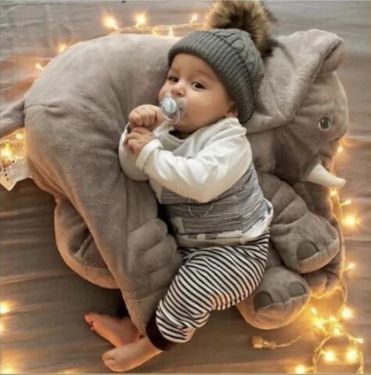 Elephant Shaped Plush Baby Pillow Cushion