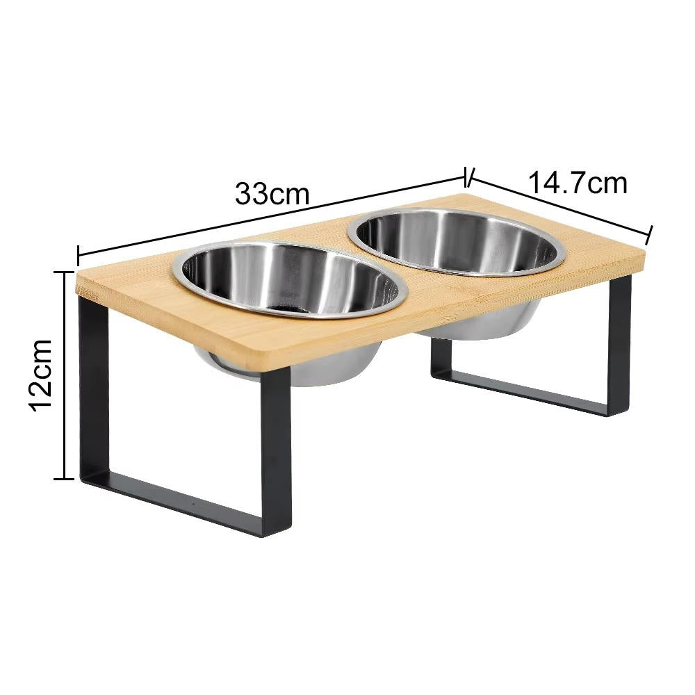 Adjustable Height Elevated Cat Food Bowl Stand Pet Feeding Dish Holder