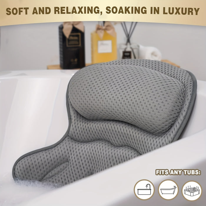 Bath Pillow Mesh Cushion Ergonomic Spa Support for Bathtub