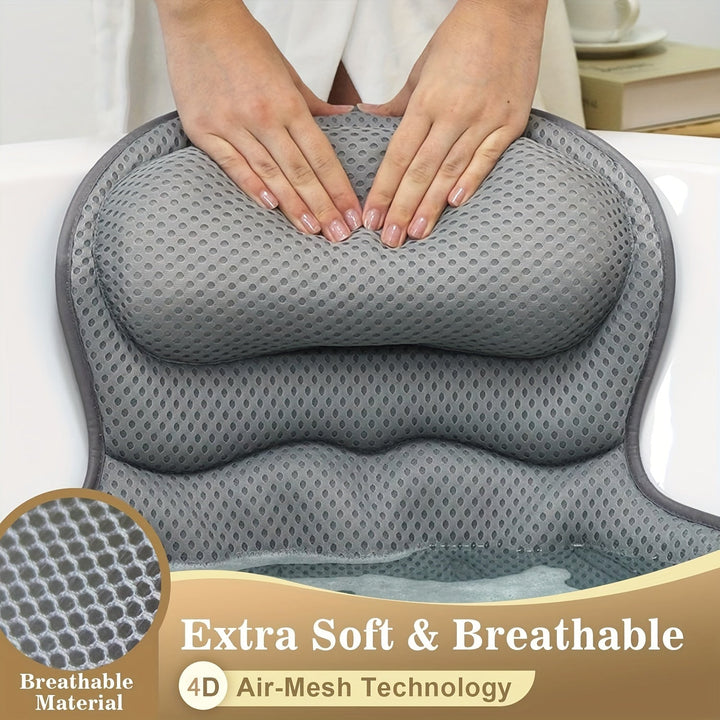 Bath Pillow Mesh Cushion Ergonomic Spa Support for Bathtub