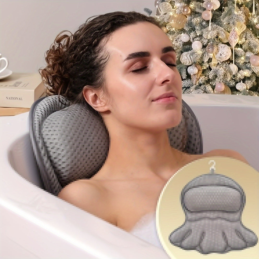 Bath Pillow Mesh Cushion Ergonomic Spa Support for Bathtub