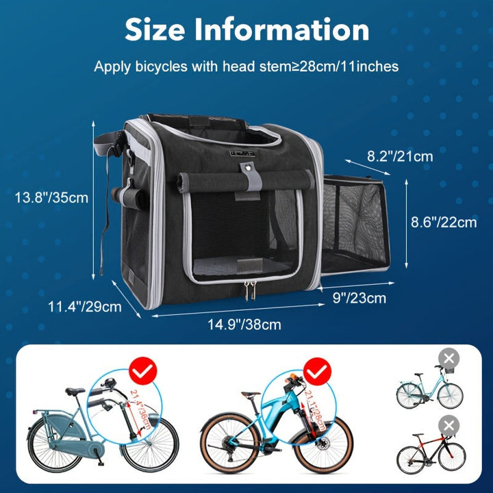 Expandable Pet Carrier Bike Basket