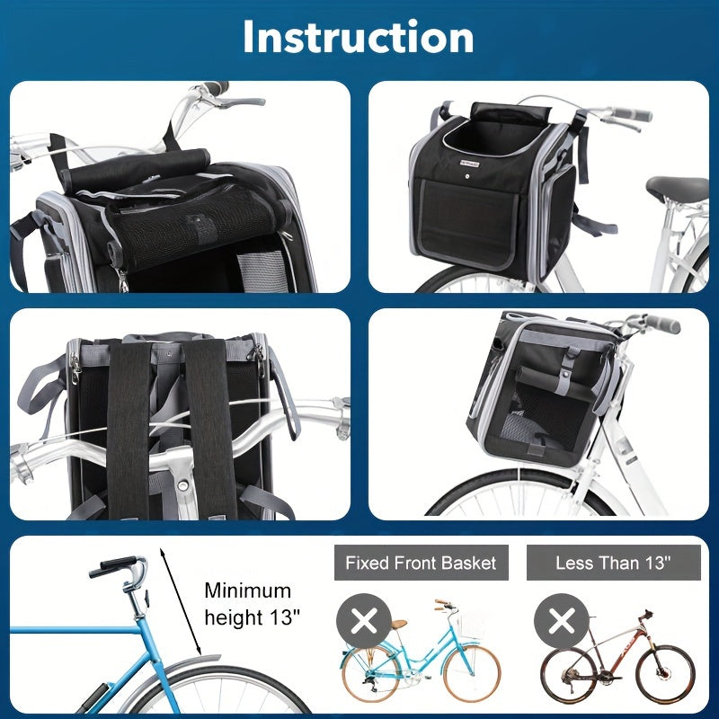 Expandable Pet Carrier Bike Basket