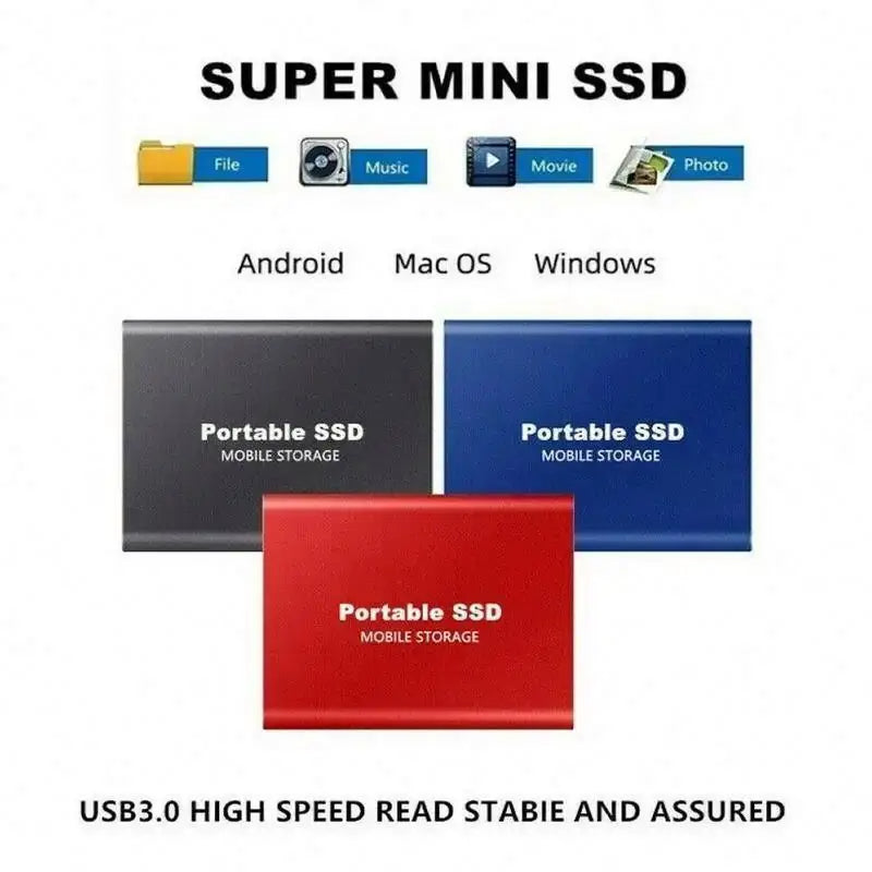 External Portable Solid State Drive SSD Storage Device Multiple Capacities