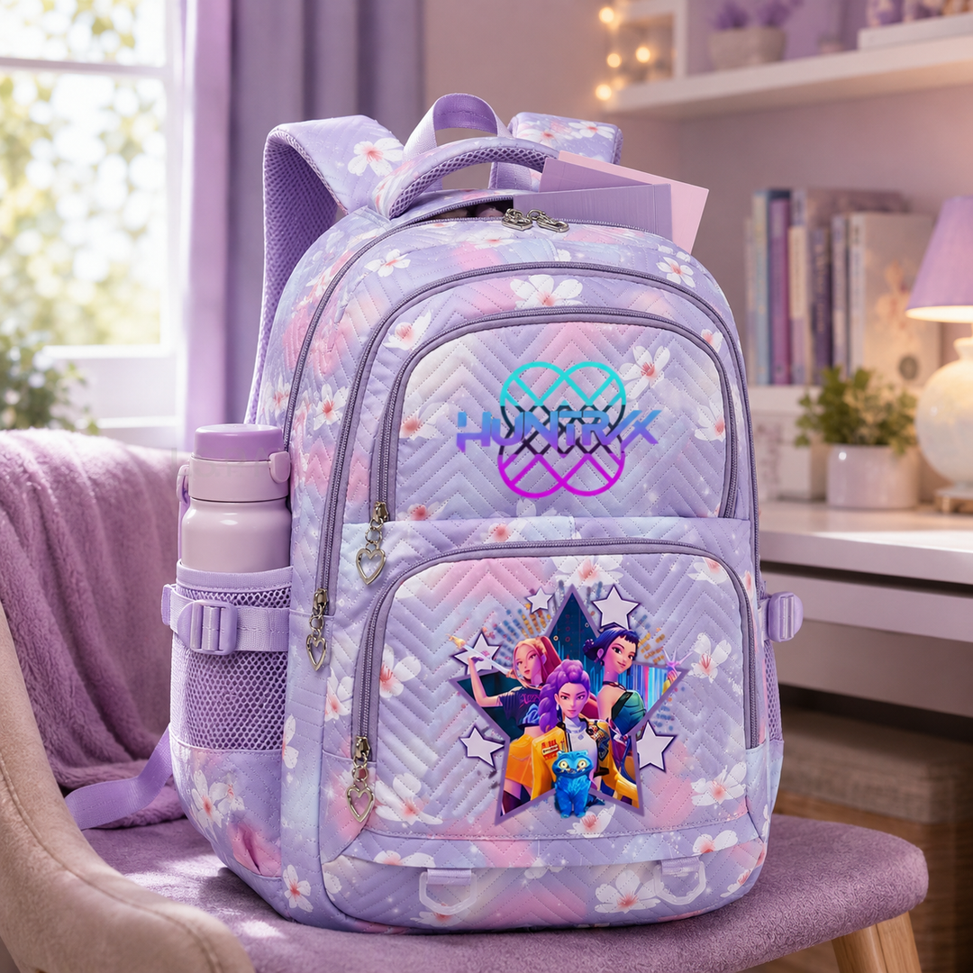 KPop Demon Hunters School Backpack for Girls Elementary Large Capacity