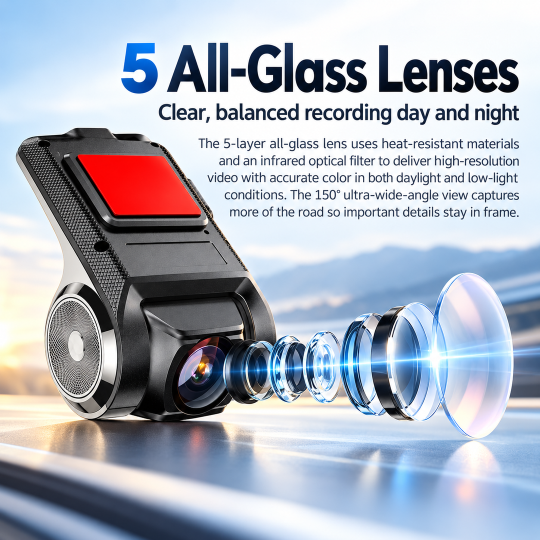 Dual Dash Cam Front and Rear Car Camera Full HD Loop Recording Monitor