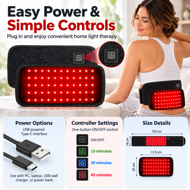 Red Light Infrared Therapy Device for Knee Pain Wearable Warming Wrap