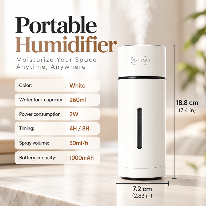 Portable Travel Humidifier Rechargeable Mini Air Humidifier