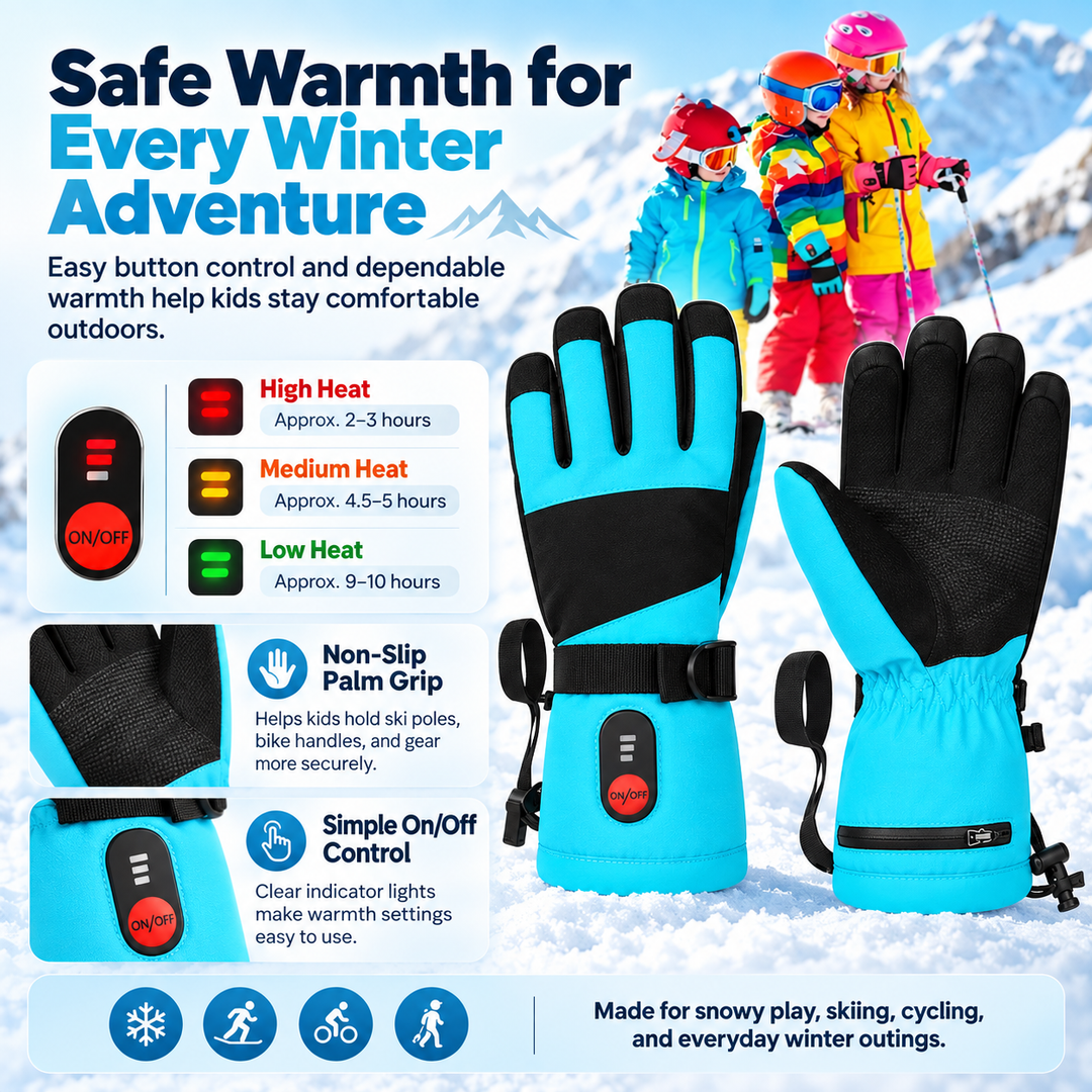 Rechargeable Heated Winter Mittens Waterproof Hand Warmer Gloves