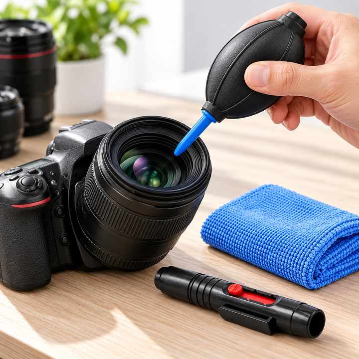 3-in-1 Camera Lens Cleaning Kit Blower Brush Pen and Cloth
