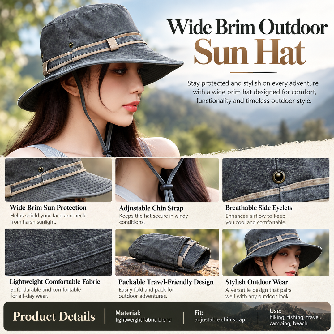 Womens UPF 50 Sun Hat Wide Brim Packable UV Protection Beach Hat