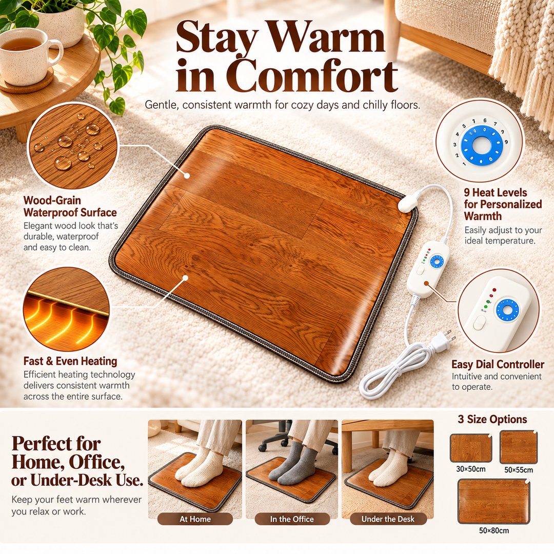 Heated Foot Warmer Mat Electric Under Desk Heating Pad