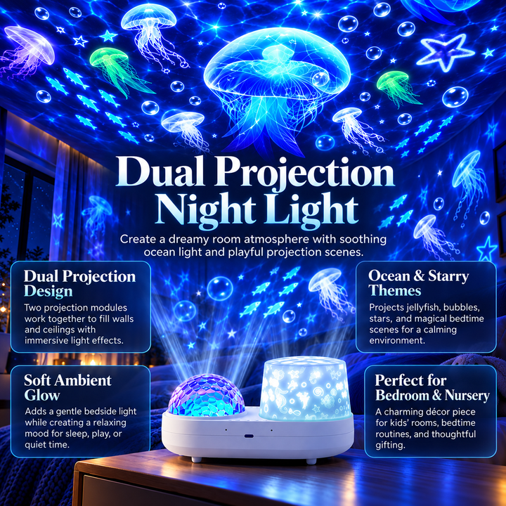 Ocean Star Projector Night Light for Kids Room 360 Rotation