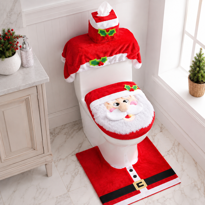 Christmas Bathroom Decoration Set 5 Piece Santa Decor