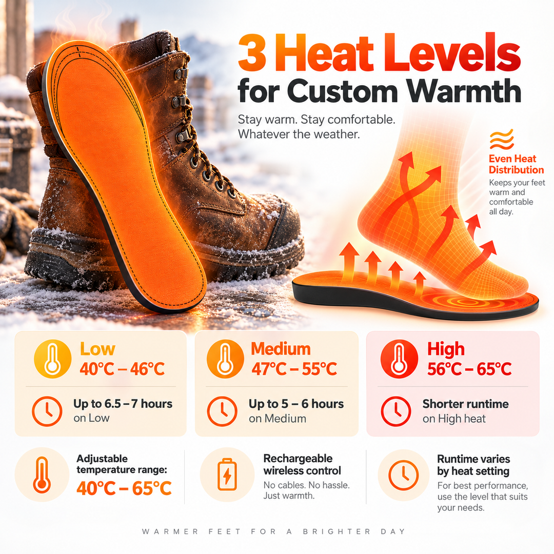 Rechargeable Heated Insoles Work Boots Thermal Foot Warmers