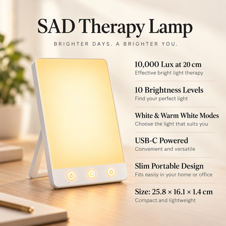 SAD Light Therapy Lamp UV Free Mood Boost Daylight Lamp