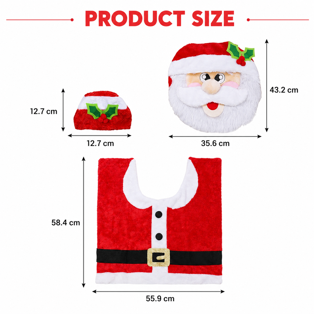 Christmas Bathroom Decoration Set 5 Piece Santa Decor