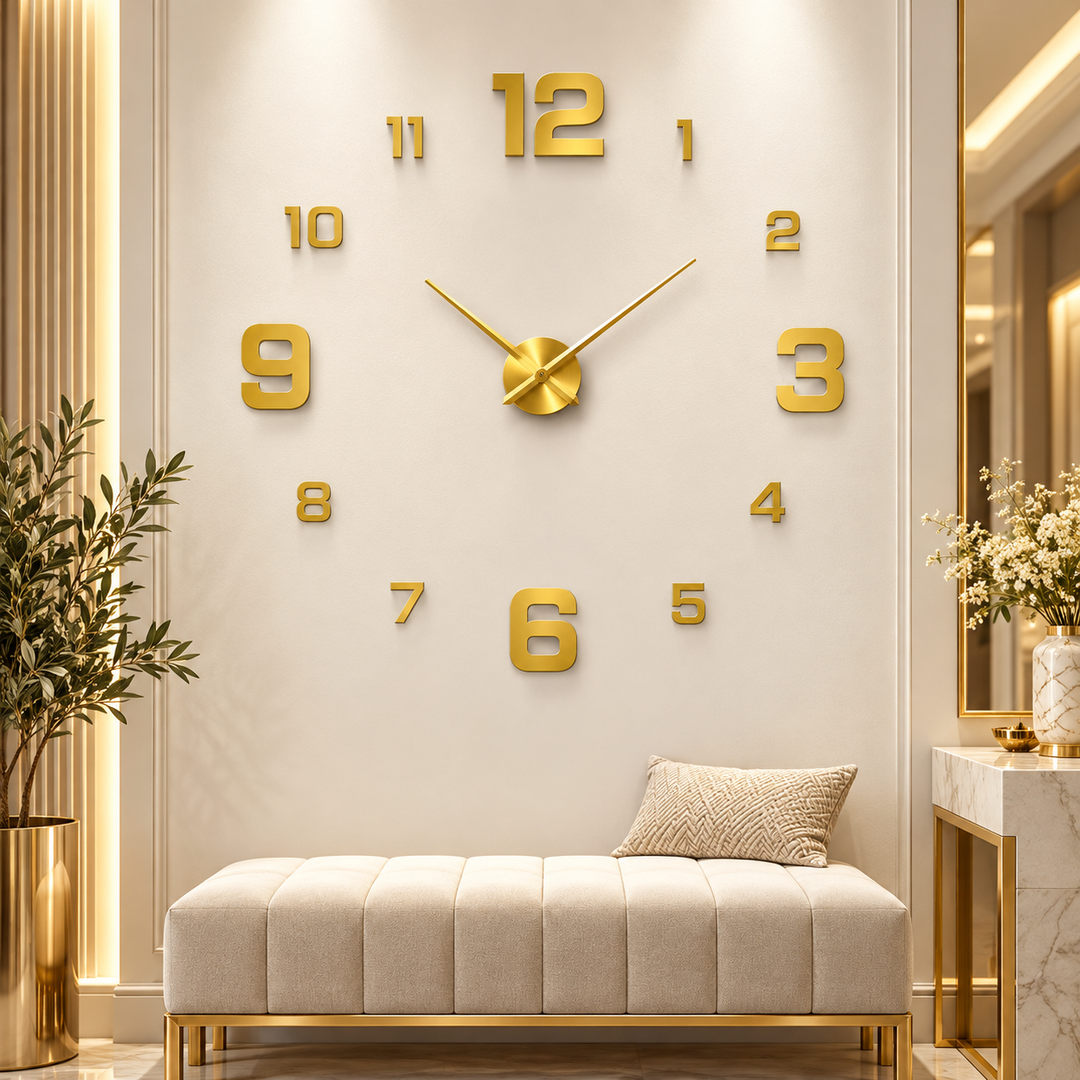 Modern Statement Wall Clock Large Decorative Clock for Living Room