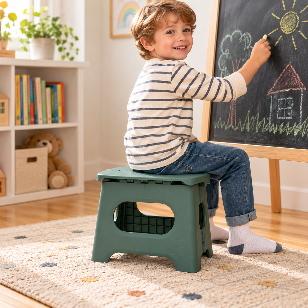 Folding Step Stool with Handle Lightweight Non Slip Kitchen Stool