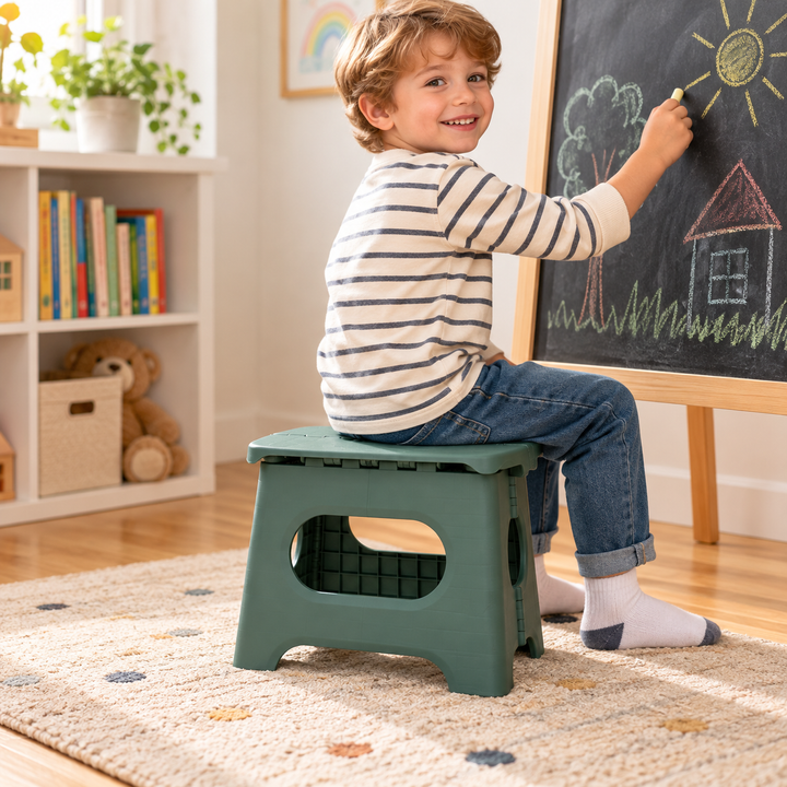 Folding Step Stool with Handle Lightweight Non Slip Kitchen Stool