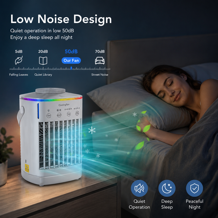 Portable Mini Air Conditioner Fan 4-in-1 USB Air Cooler Humidifier Timer