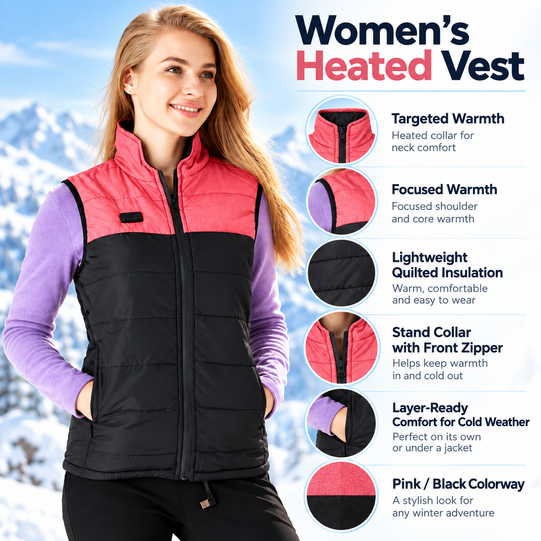 Heated Gilet Rechargeable Body Warmer Vest with Battery Pack