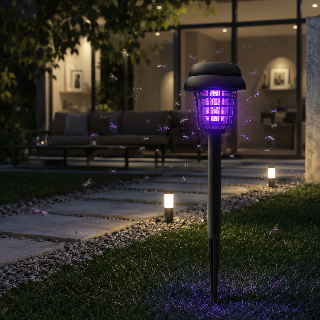 Solar Bug Zapper Outdoor Mosquito Killer LED Lighting