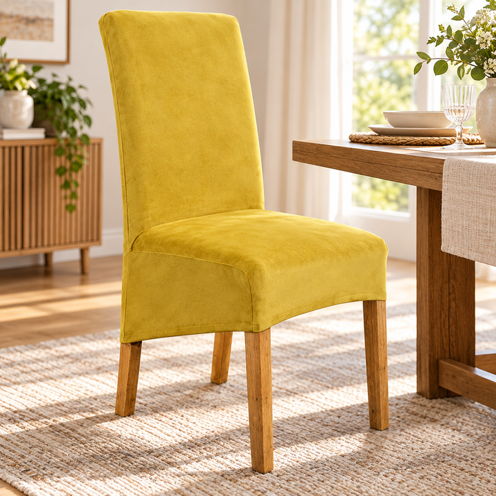 Stretch Velvet Dining Chair Covers Soft Non Slip Seat Protectors