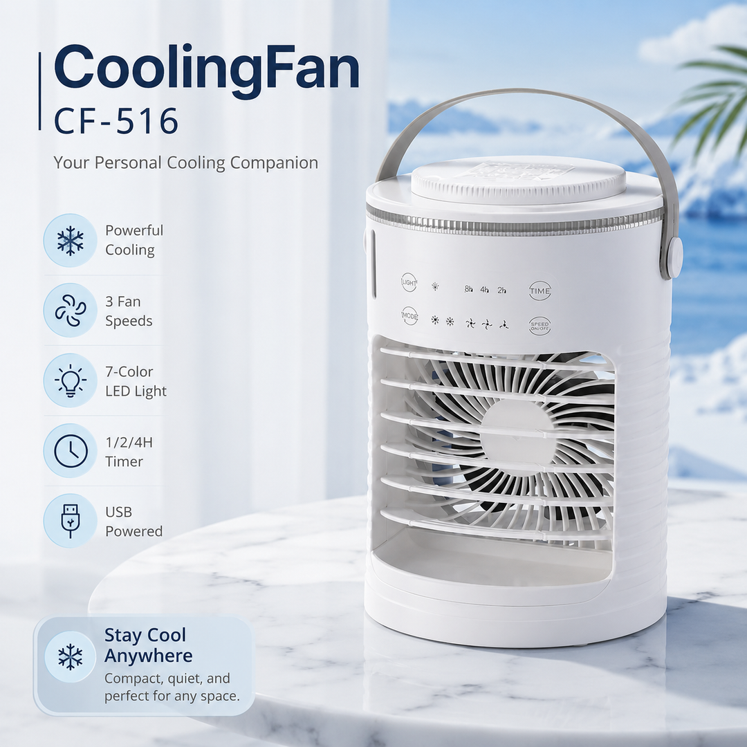 Portable Mini Desktop Air Conditioner Cooling Fan USB Timer RGB