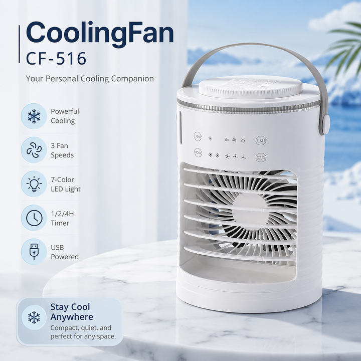 Portable Mini Desktop Air Conditioner Cooling Fan USB Timer RGB