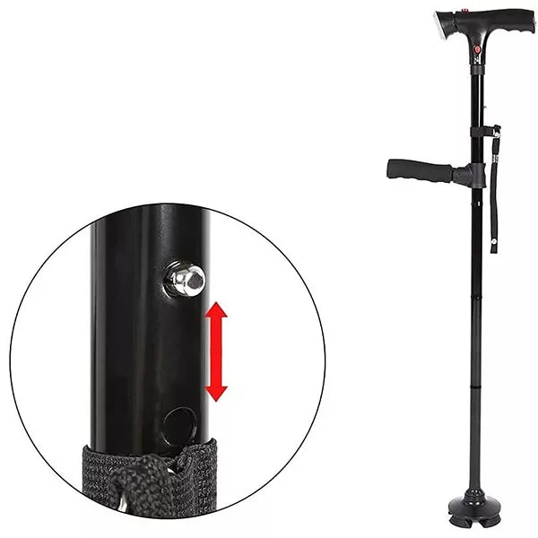 Folding Walking Cane with Built-in LED Light Stick