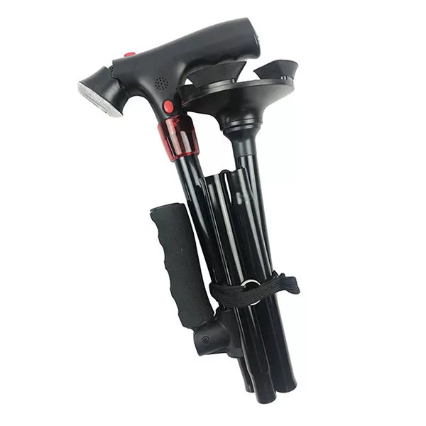 Folding Walking Cane with Built-in LED Light Stick