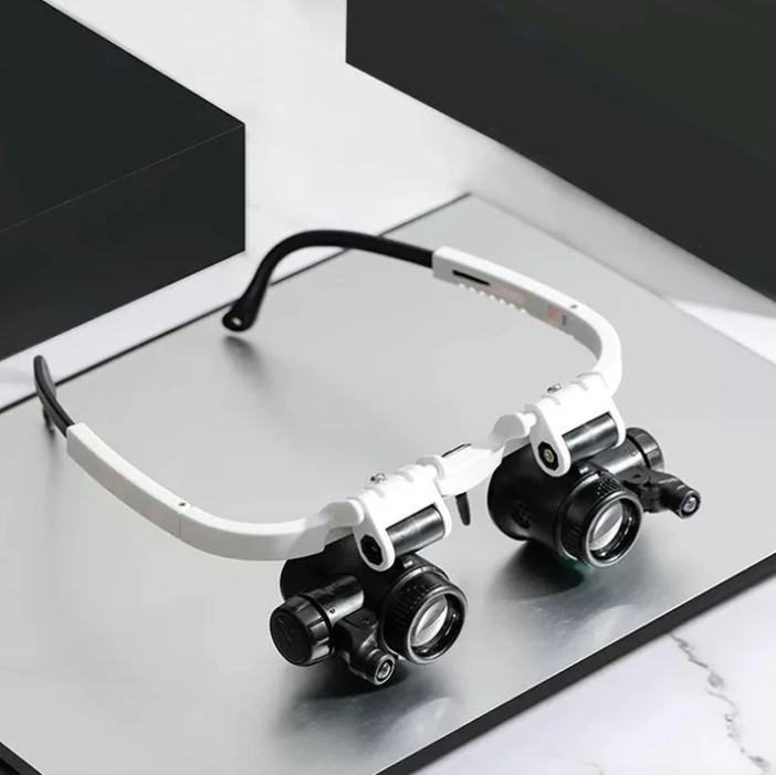 Headband Magnifying Glasses with LED Light Adjustable Lens