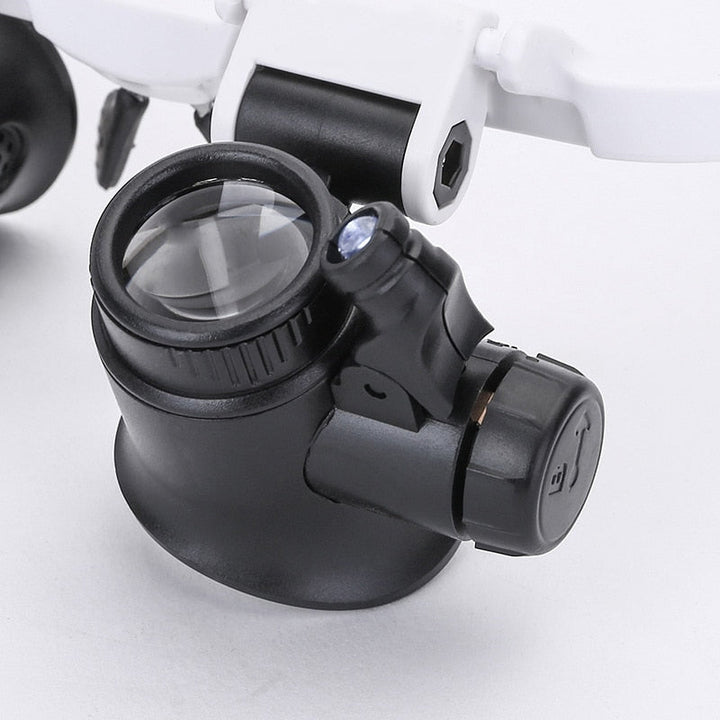 Headband Magnifying Glasses with LED Light Adjustable Lens