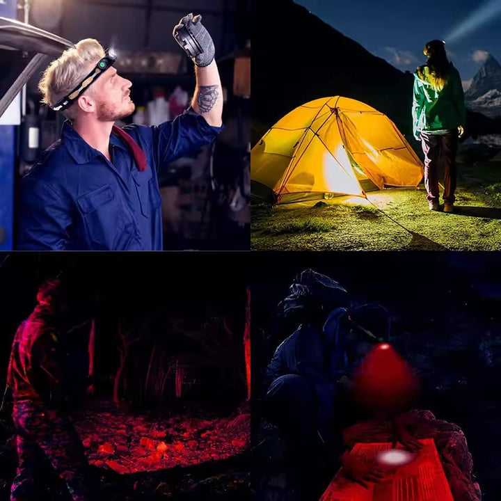 Rechargeable LED Headlamp Flashlight with Adjustable Strap