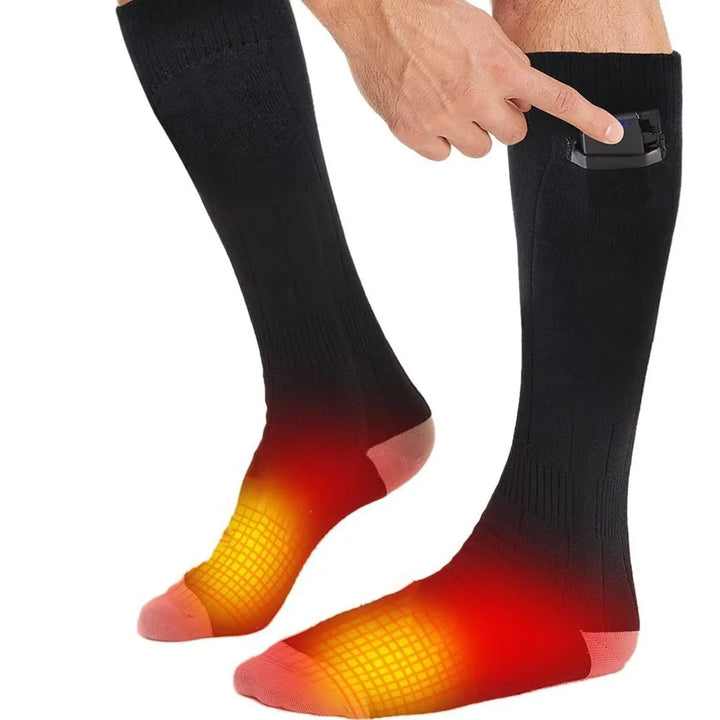 Electric Heated Socks Unisex 2 Pairs Foot Warmers Battery Powered