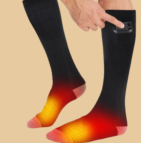 Electric Heated Socks Unisex 2 Pairs Foot Warmers Battery Powered