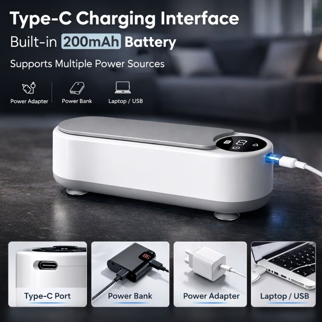 Ultrasonic Portable Cleaner for Glasses Jewelry Watches