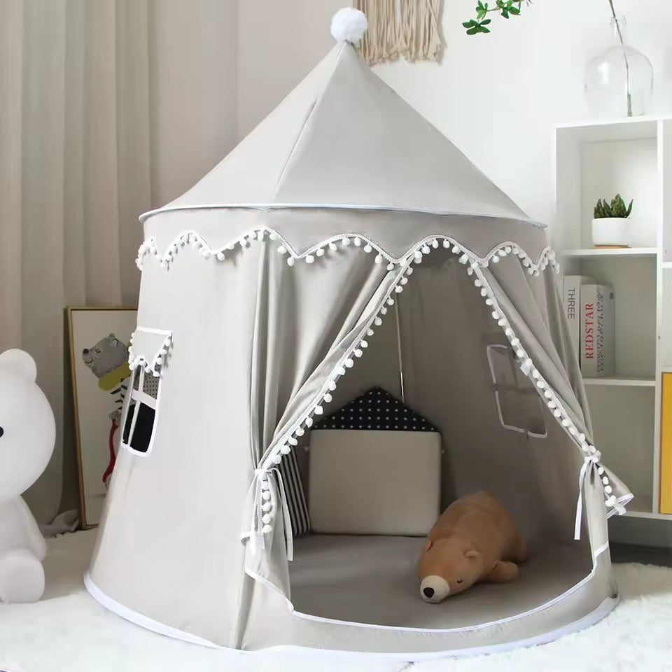 Circular Plush Play Tent for Kids Indoor Outdoor