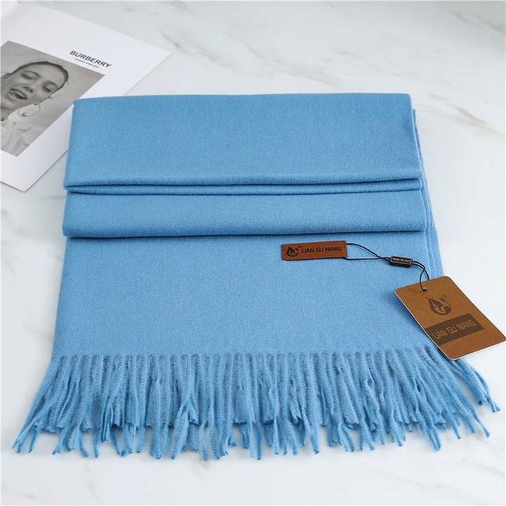 Cashmere Feel Winter Scarf with Tassels