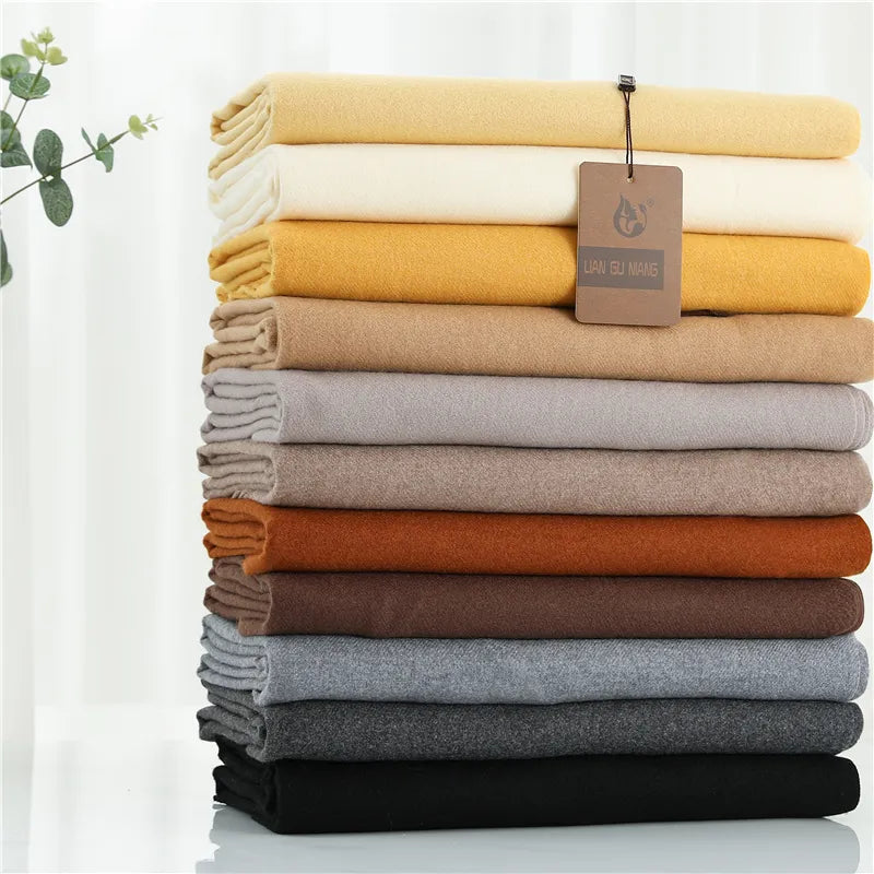 Cashmere Feel Winter Scarf with Tassels