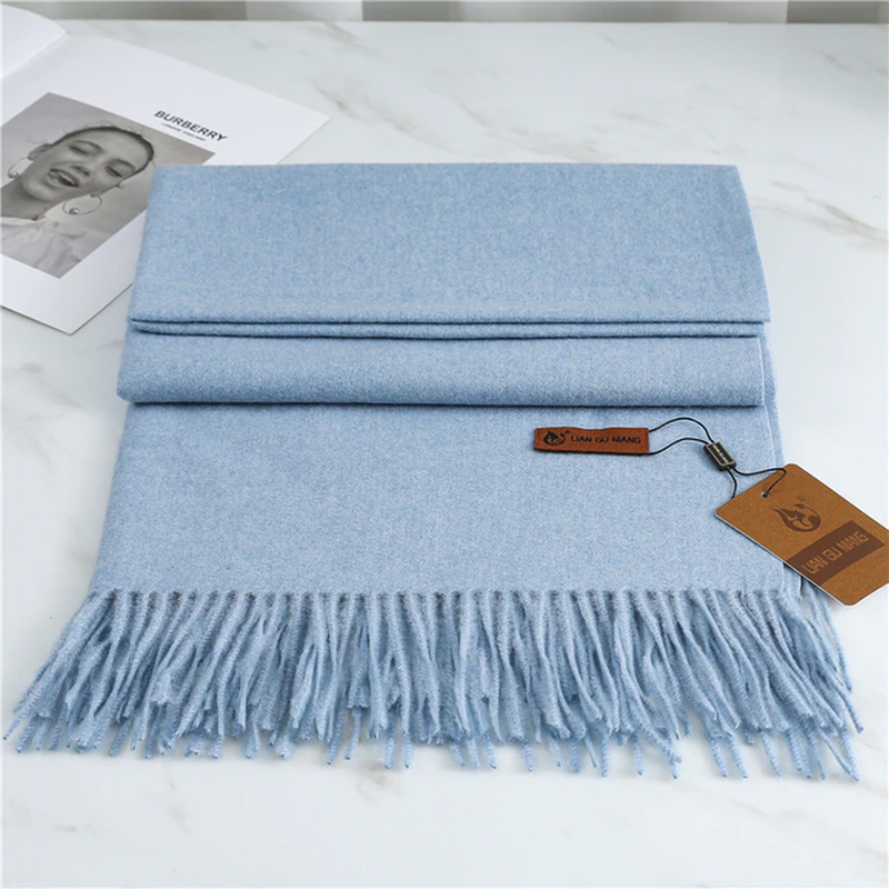 Cashmere Feel Winter Scarf with Tassels