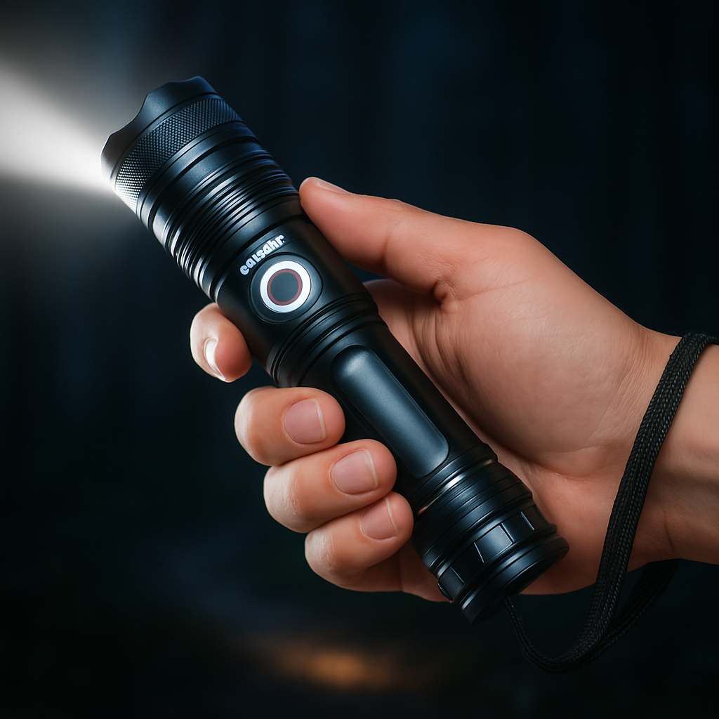 LED Rechargeable Zoom Flashlight Torch with Aluminium Body