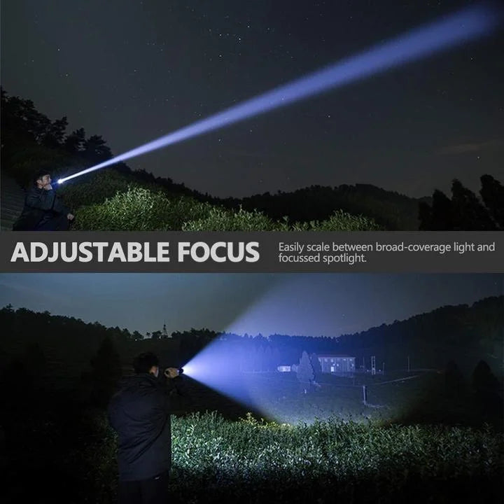 LED Rechargeable Zoom Flashlight Torch with Aluminium Body