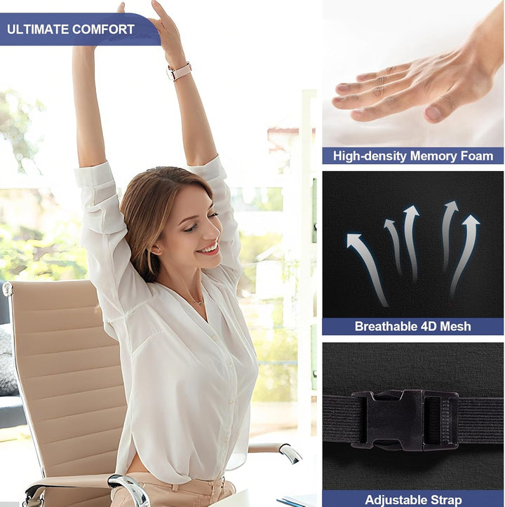 Memory Foam Lumbar Support Pillow Back Cushion Cushion