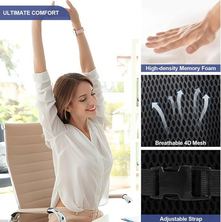 Memory Foam Lumbar Support Pillow Back Cushion Cushion