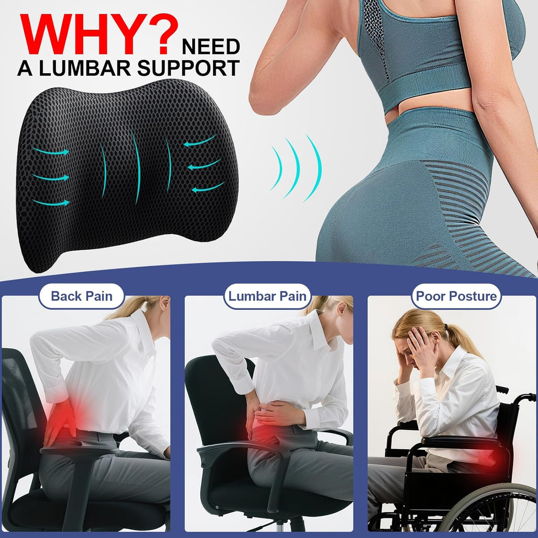 Memory Foam Lumbar Support Pillow Back Cushion Cushion