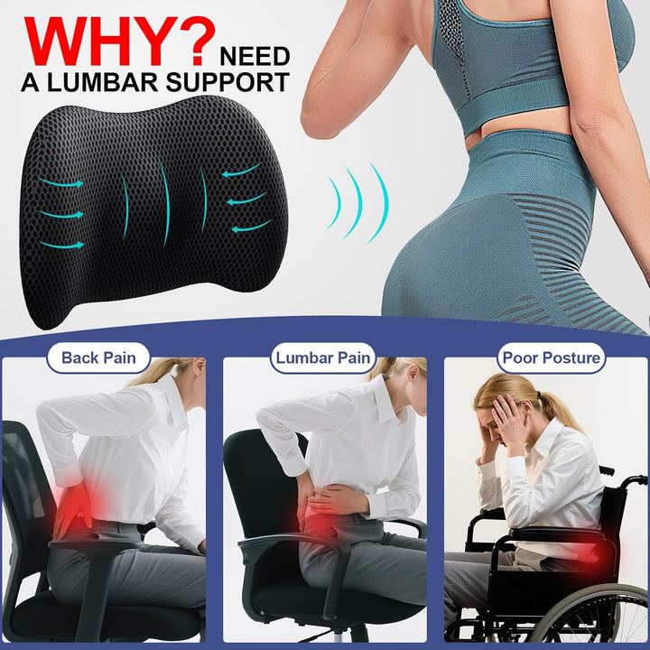 Memory Foam Lumbar Support Pillow Back Cushion Cushion