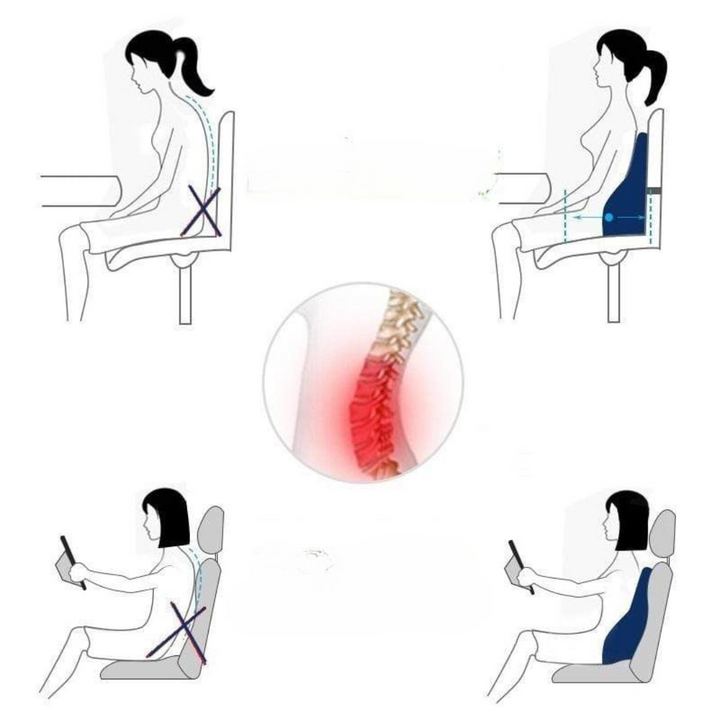 Memory Foam Lumbar Support Cushion Pillow for Back Pain Relief